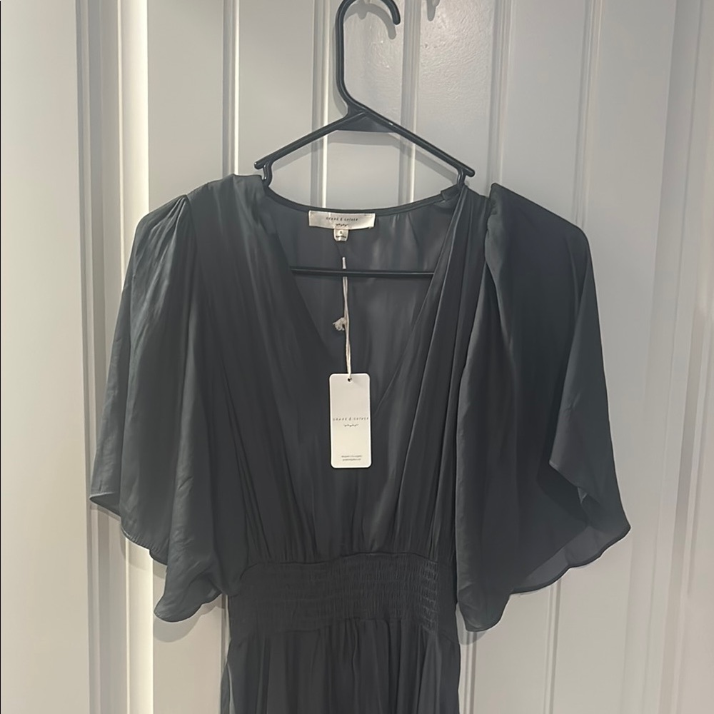 Elegant Vince Camuto Dark Gray Long Sleeve Dress